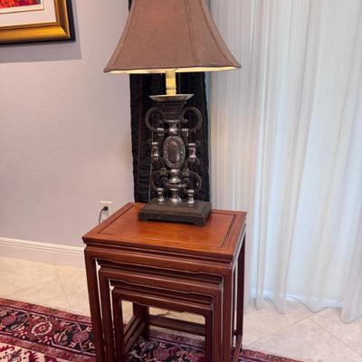Nesting tables are sold. Lamp is still available.