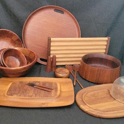 Dansk & Myrtlewood Wooden Serveware Lot – Trays, Bowls, Cheese Board & More