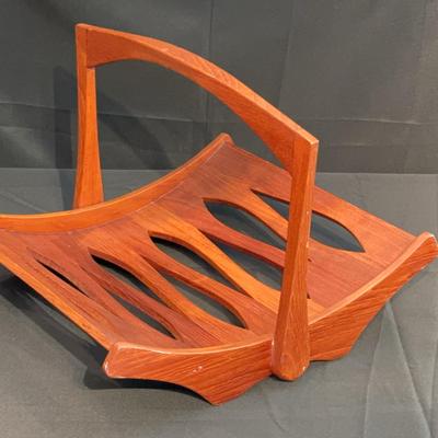 Dansk Designs Staved Teak Magazine Rack – Attributed to Jens Quistgaard | Denmark