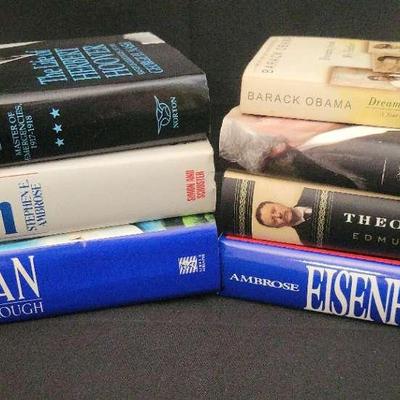 U.S. Presidential Biography Lot – 7 Hardcovers Featuring Obama, Eisenhower, Truman, Nixon & More