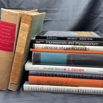 Art & Literature Book Lot – Impressionists, Escher, Shakespeare, Chinese Snuff Bottles & More
