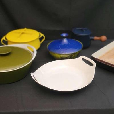 Mid-Century Enamel & Cast Iron Cookware Lot – Dansk, Copco, Descoware, Vulcania
