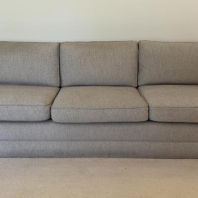 Morris James 89” Custom Upholstered Sofa – Neutral 3-Seat Couch with Duck Feather & Down Cushions