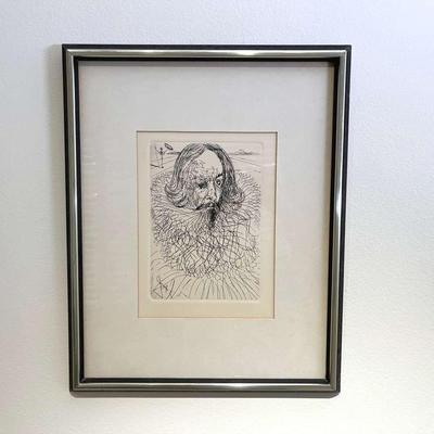 Salvador Dalí “Cervantes” – Original Etching from Spanish Immortals Series with Authentication