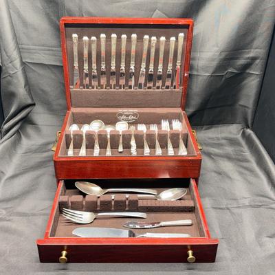 Towle Sterling Silver Flatware Set with Wooden Chest – Service for 12 Plus Serving Pieces