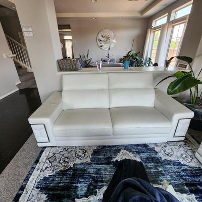 white leather sofa and love seat $2500 set