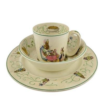 Lot 100-034   
Vintage 1960's Peter Rabbit Ceramic Wedgwood Children’s Dinnerware Set