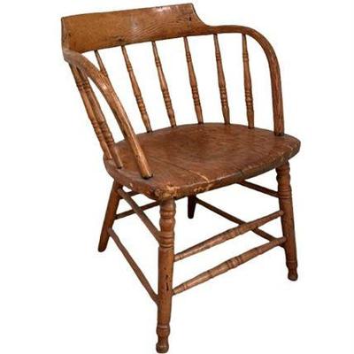 Lot 047  
19th Century Captains Chair, Oak