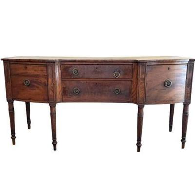 Lot 025-001 
Flame Mahogany Break Front, Early 20th C