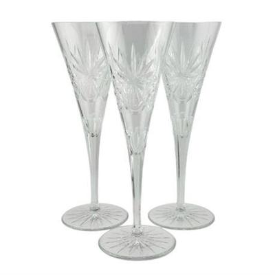 Lot 090-043  
Waterford Crystal The Millennium Collection “Health” Champagne Flutes, Four (4)