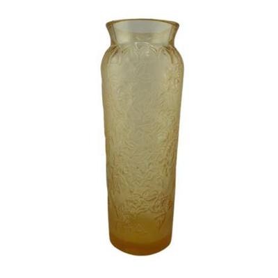 Lot 131 
Lalique Paris Gold Frosted Crystal Glass Bougainvillea Bud Vase