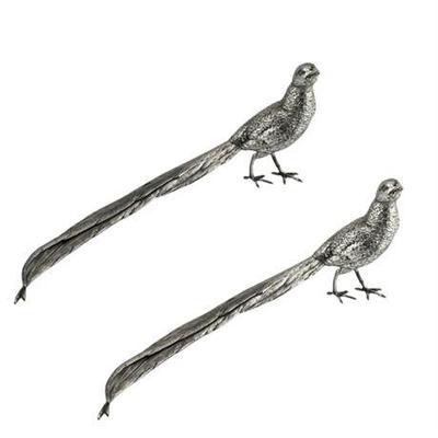 Lot 190-041   
Jennings Brothers Silverplate Table Pheasants, Two (2)