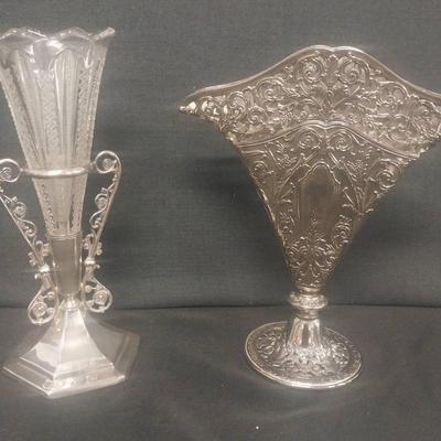 LS233 - Two Trumpet Vases One Late 1800's E.G. Webster