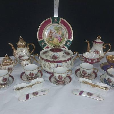 LS207 - Ornate Porcelain Tea Set and Matching Pieces  – 15 Pieces