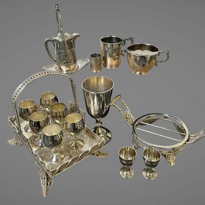 LS111 - Collection of 16 Victorian Silverplate Tableware Pcs – Rockford, Barbour, Webster, Pairpoint, Godinger, Reed & Barton