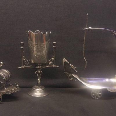 LS235 - Chariot Silver Plate and Chalice Serving Dishes