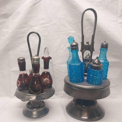 LS228  - Red and Blue Cruet Sets