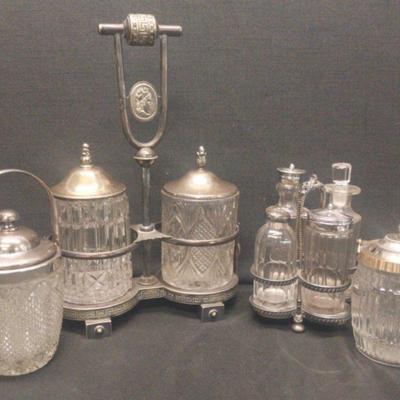 LS242 - Lot of Vintage Silverplate Condiments and Cruet's 