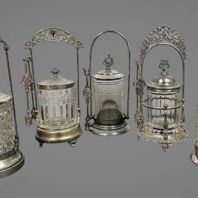 LS109 - Assorted Silverplate Pickle Castors – Reed & Barton, Rockford, and Unmarked