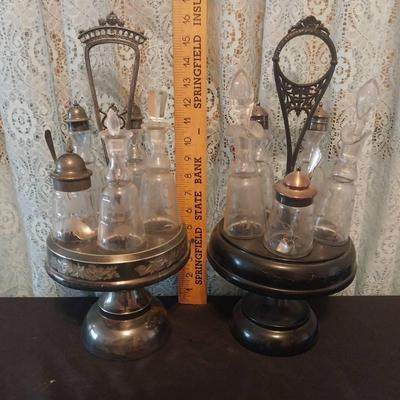 LS271 - Two Ornate Late Victorian Cruet Sets