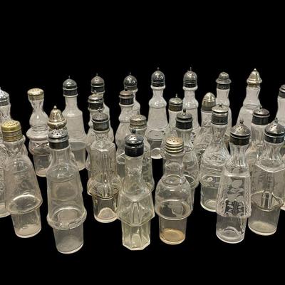 LS318 - Large Group of Single Vintage Glass Cruets