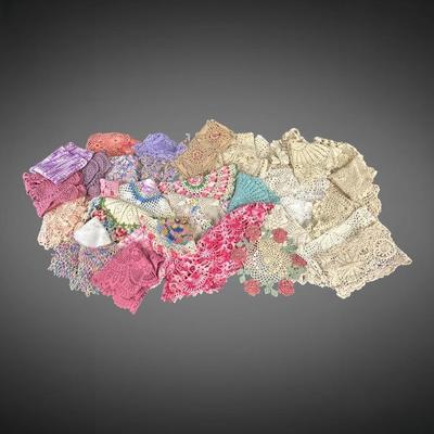 LS116 - Large Collection of Crochet and Lace Doilies