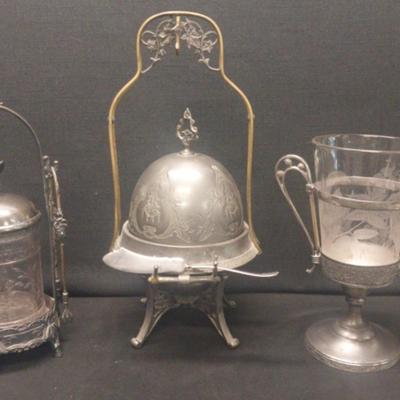 LS241 - Pickle Jar Butter Dish and Flower Urn