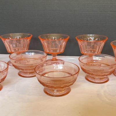 Pink Depression Glass Dessert Holders