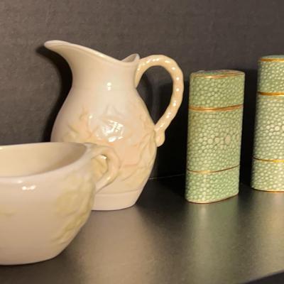 Caron Perfume Paris, Beleek Creamer & Sugar