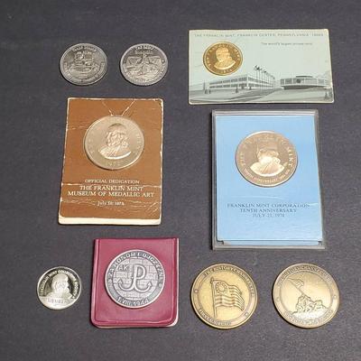Franklin Mint Medals – Sterling Silver Charter Member 1977, Museum, 10th Anniversary, Center + More