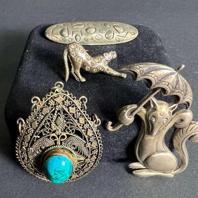 Sterling Silver Marked or Tested Brooches