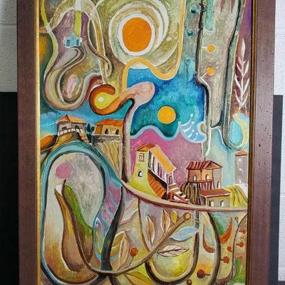 Painting On Board, Unsigned - Framed 31x23”