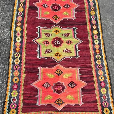 Turkish Style Handwoven Kilim Rug - 5x 8’9”’