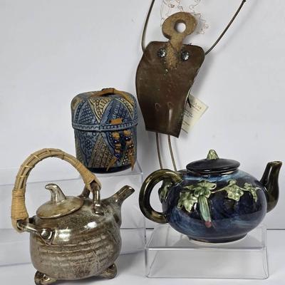 Studio Art Pottery: Teapots, Jar & Figure