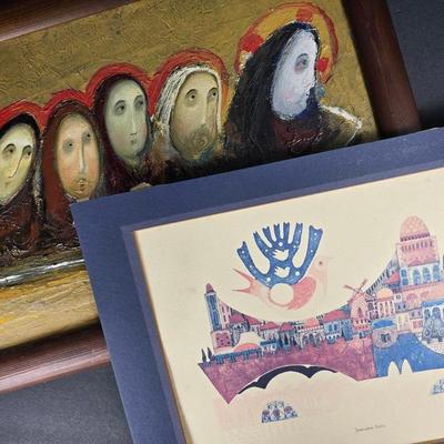 David Popiashvili Painting 12x18” & Amram Ebgi Signed & Numbered Print 9x13”