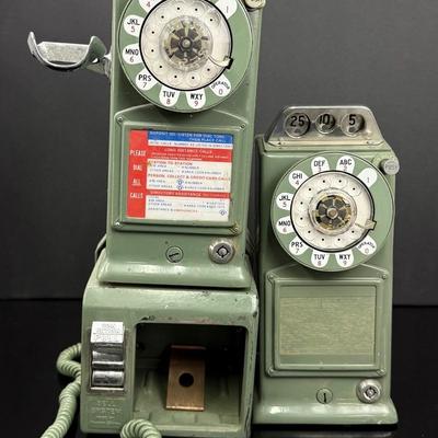 Vintage Western Electric Bell System 3-Slot Coin Pay Phones (1950s, 2 Incomplete Units)