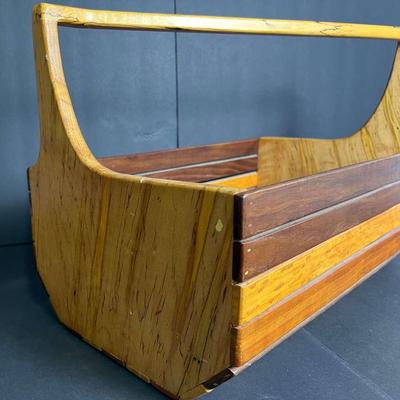 Hand Crafted Wood Caddy Basket Made By Jim & Barb Pasike