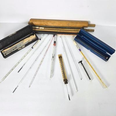 Vintage Laboratory Precision Thermometers (Made in England) & More Scientific Tools