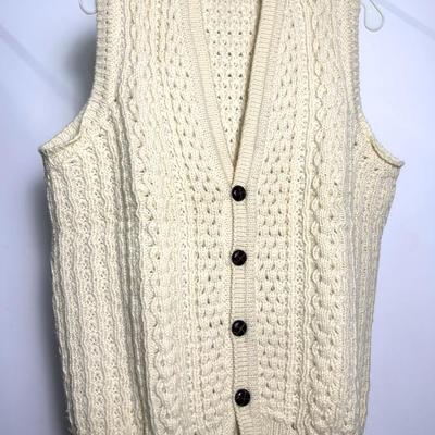 Clady Donezal Fisherman Knit Vintage Vest - Mens XL