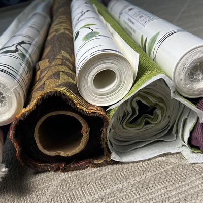 Bolts Of Fabric Including Calico Corners Plus Wallpaper Rolls