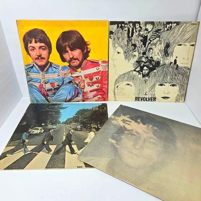 Vintage Beatles & John Lennon Vinyl Records - 4 LPs including Imagine, Revolver, Abbey Road + More