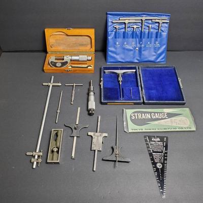 Vintage Brown & Sharpe Depth Micrometer, Telescoping Gauges, Depth Gauges & More