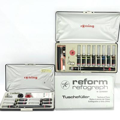 Vintage German Rotring Variant & Reform Refograph Technical Pen Sets – In Original Boxes