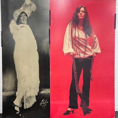 Vintage Janis Joplin – "Kozmic Blues" & Bessie Smith Tribute – 36" Tall Posters Mounted on Foam Core