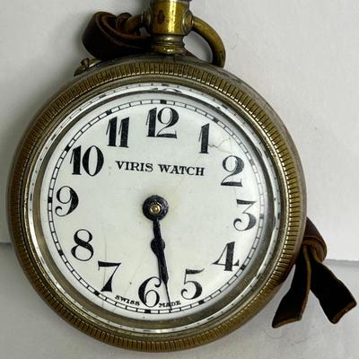 Vintage Swiss "Viris Watch Co." Borgel Case Pocket Watch – WWI Era Trench Style, Running