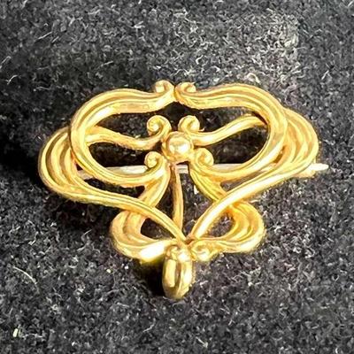 Vintage 14K Gold Marked Watch Or Charm Pin