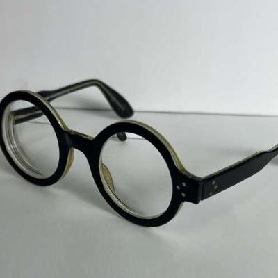 Anglo American Round Block Mod 180 Eyeglasses With Prescription Lenses