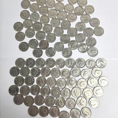 Uncirculated Kennedy Half Dollars – 100 Coins, $50 Face Value