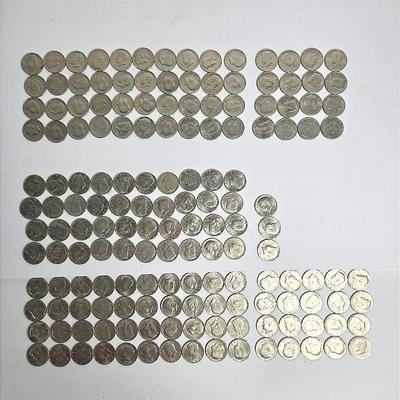 Kennedy Half Dollars – 159 Coins (116 Uncirculated), $79.50 Face Value
