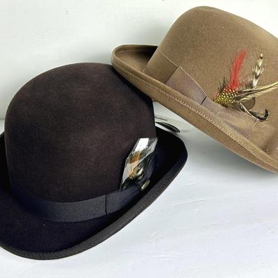 New with Tag Shannon Phillips & Scala Wool Derby Mens Hats (2) 